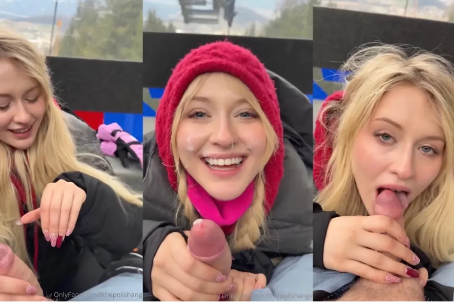 Risky SkiLift Double Load Blowjob | Lena Polanski