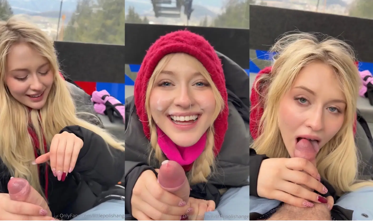 Risky SkiLift Double Load Blowjob | Lena Polanski