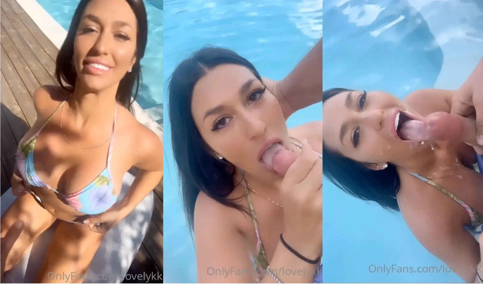 BG Pool Blowjob And Taking Facial | Lovelykk