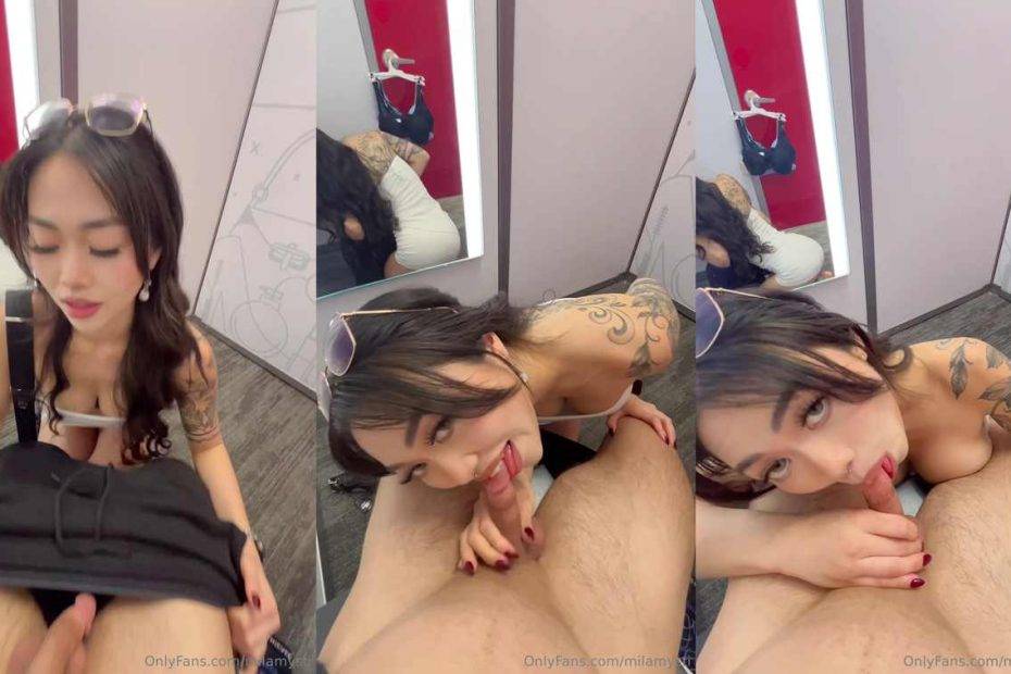 Milamysti Quickie BJ In Public Changing Room