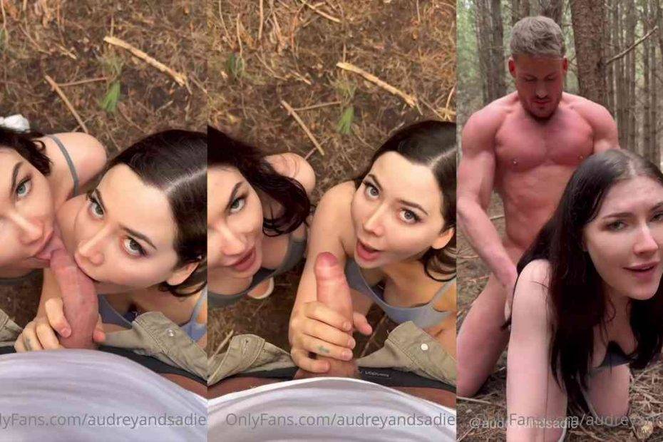 Twin AudreyAndSadie Share A Cock In The Woods